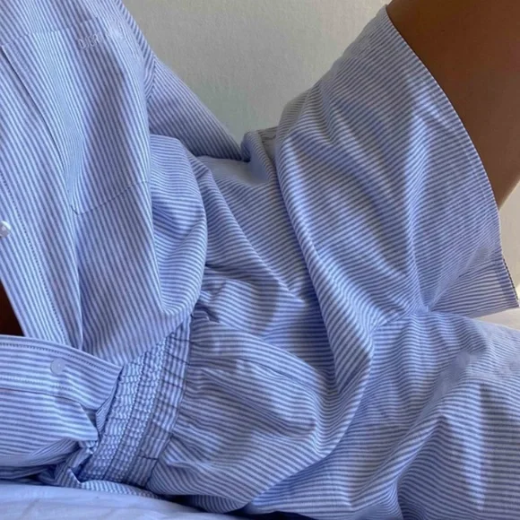 Djerf Avenue Breezy Short Blue Stripe Medium - Picture 2 of 10